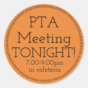 PTA Meeting Tonightスタンプ ラウンドシール