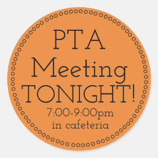 PTA Meeting Tonightスタンプ ラウンドシール