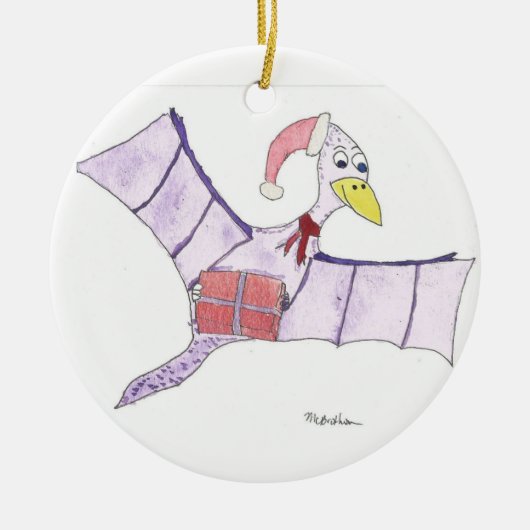 Pteranodonのクリスマスのオーナメント セラミックオーナメント (正面)