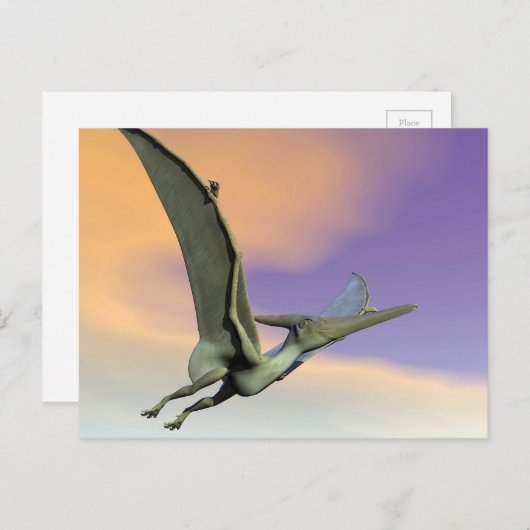Pteranodonの恐竜の飛行- 3Dは描写します ポストカード (正面/裏面)