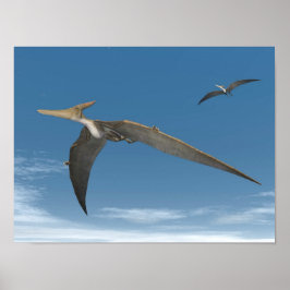 Pteranodon dinosaurs flying - 3D render ポスター