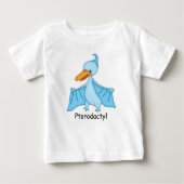 Pterodactylの恐竜 ベビーTシャツ (正面)