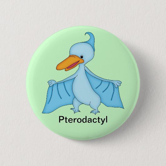 Pterodactylの恐竜 缶バッジ (正面)