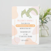 Pterodactyl Kidsの最初の誕生日パーティーの招待 招待状 (スタンド正面)