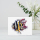 Pterophyllum AngelFish水彩水族館ギフト ポストカード (スタンド正面)