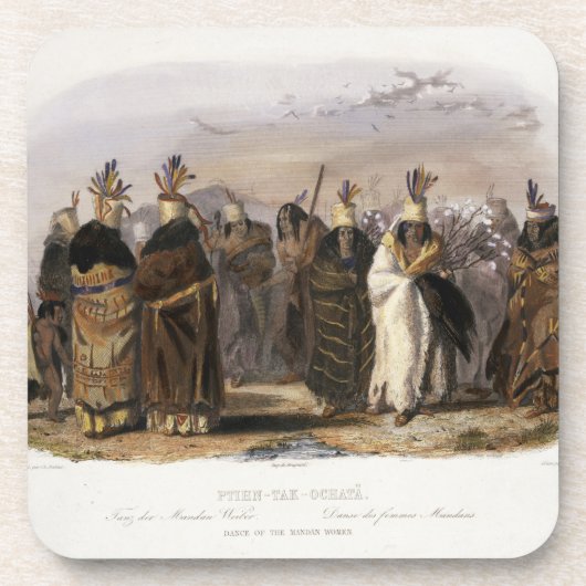 PtihnタークOchataのMandanの女性のダンス、プレート コースター (正面)
