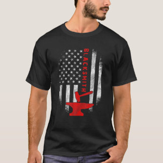 Ptriotic Blacksmith – 米国動揺して国旗Blacksmi Tシャツ