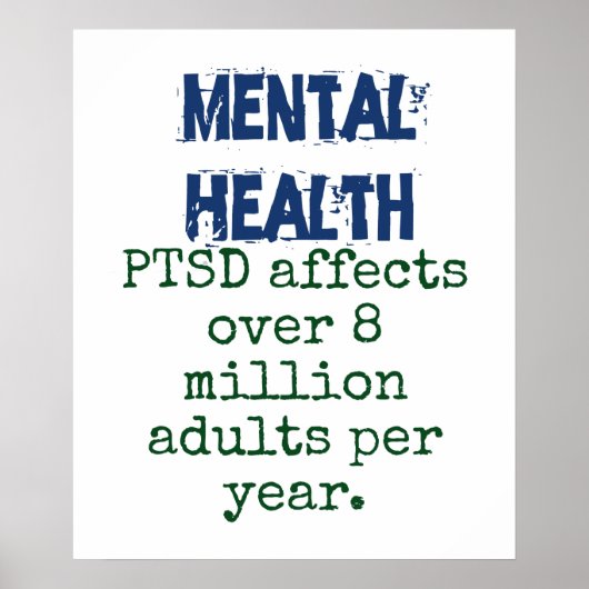 PTSDが800万人以上の成人に影響 – メンタルヘルス ポスター (正面)