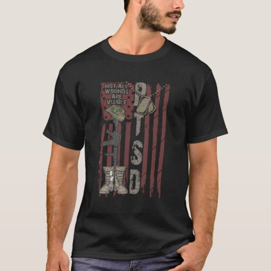 Ptsdすべての傷が7月4日退役軍人 Tシャツ (正面)