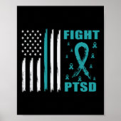 Ptsdと戦うティール(緑がかった色)リボンとフラグ ポスター (正面)