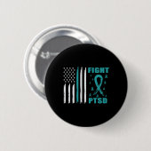 Ptsdと戦うティール(緑がかった色)リボンとフラグ 缶バッジ (正面&裏面)
