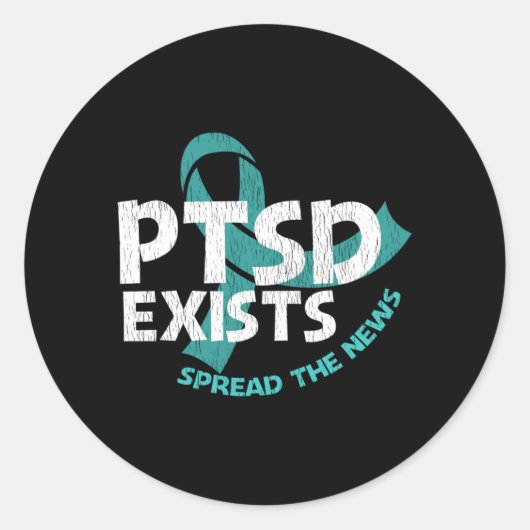 PTSDは存在する 伝えよう - PTSDをサポート ラウンドシール (正面)