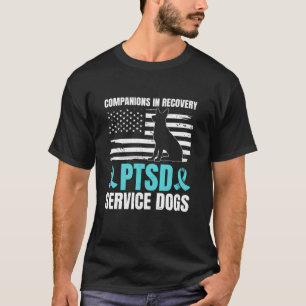 PTSDサービスドッグアメリカン国旗PTSD US退役軍人Lo Tシャツ