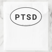 PTSDステッカー楕円 楕円形シール (バッグ)