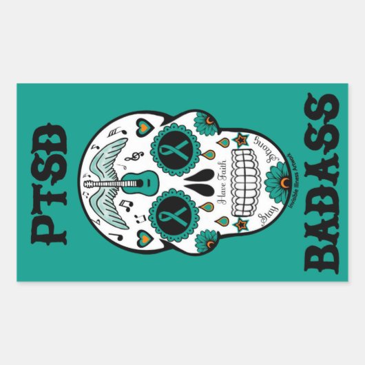 PTSDバダス糖スカル 長方形シール (正面)