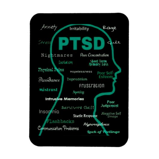 PTSDヘッド/症状 マグネット (縦)