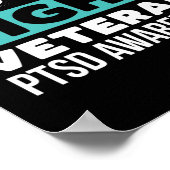 PTSD啓発 彼の闘いは私の闘い PTSD ティール ポスター (角)