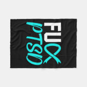 Ptsd後外傷性ストレス障害認識度リブ フリースブランケット (正面(横))