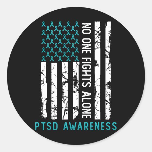 Ptsd後外傷性ストレス障害認識度Supp ラウンドシール (正面)
