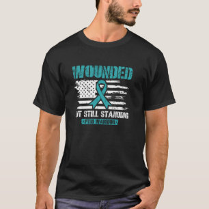 PTSD戦士けがポスト外傷性退役軍人ティール(緑がかった色) Tシャツ