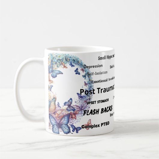 PTSD現実認識度セラミックマグカップ コーヒーマグカップ (左)