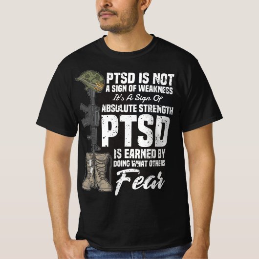 PTSD認識度ギフト精神的な傷はポスト外傷探し Tシャツ (正面)