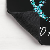 PTSD認識度ティール(緑がかった色)リボン マウスパッド (コーナー)