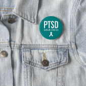 PTSD認識度ティール（緑がかった色）色 缶バッジ (インサイチュ)