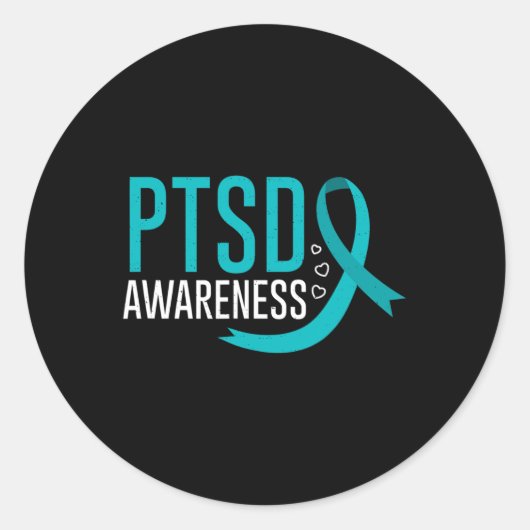 Ptsd認識度メンタルヘルスポストトラウマストレス ラウンドシール (正面)