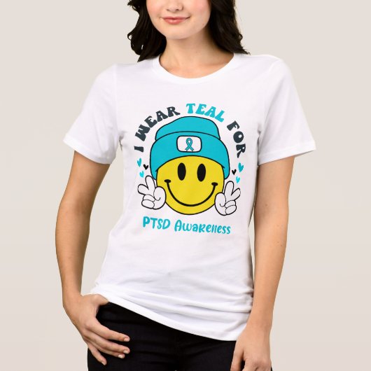 PTSD認識度リボンサポートギフト トライブレンドTシャツ (正面)