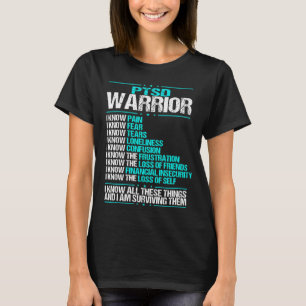 PTSD認識度I know退役軍人ソルジャーティール(緑がかった色)リボン Tシャツ
