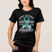 PTSD認識:手を取り合って トライブレンドTシャツ (正面)