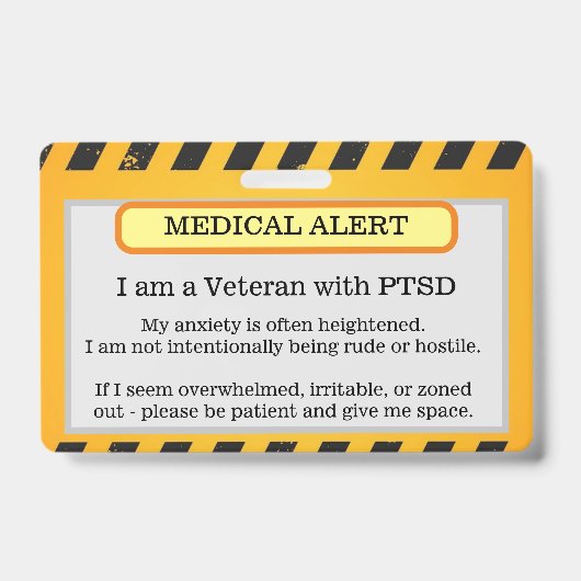 PTSD警告バッジ バッジ (正面)