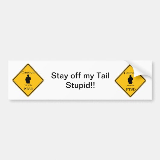 "PTSD"の軍のバンパーステッカー バンパーステッカー (正面)