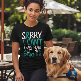 PTSD サービスドッグ プラン ティールリボン トライブレンドTシャツ