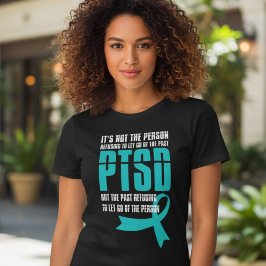 PTSD トラウマ ティールリボン アウェアネス トライブレンドTシャツ