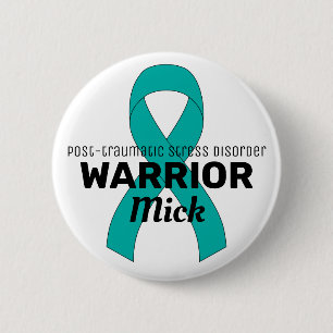PTSD Warrior White Button 缶バッジ