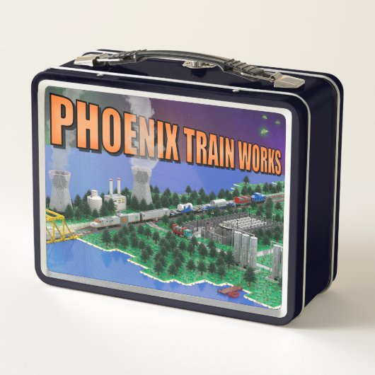 PTW アトミックトレインと原子力発電所の風景 メタルランチボックス (裏面)