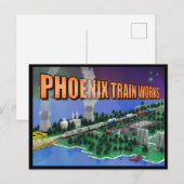 PTW アトミックトレインと発電所の風景 ポストカード (正面/裏面)
