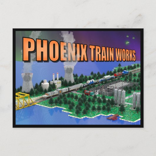 PTW アトミックトレインと発電所の風景 ポストカード (正面)