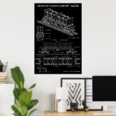 PTW ウラン六フッ化物貨車 "設計図" ポスター (ホームオフィス)
