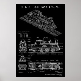 PTW 0-6-2Tタンク機関車"設計図" ポスター