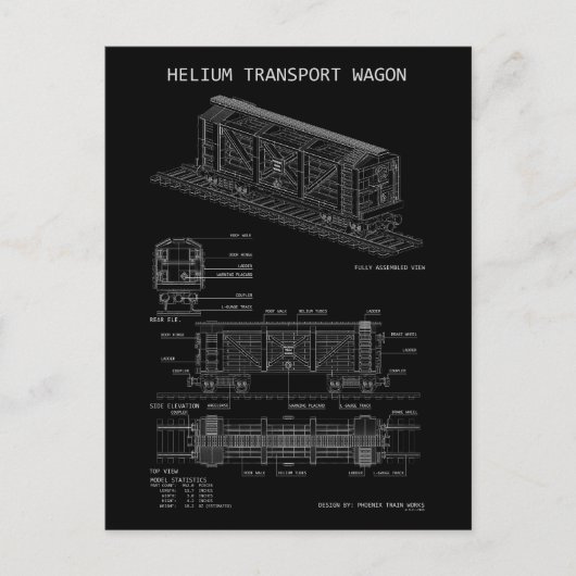 PTW+Helium+Train+Wagon+%22Blueprint%22 ポストカード (正面)