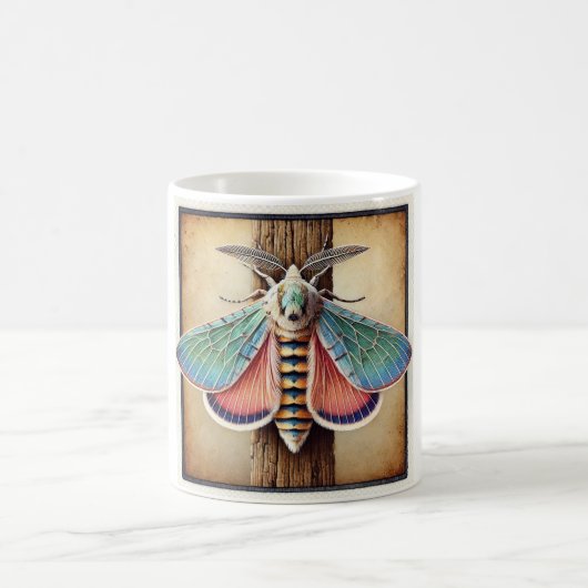 Ptycholoma moth 110924IREF236 - Watercolor コーヒーマグカップ (中央)