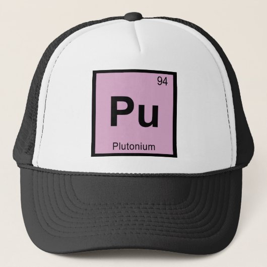Pu - プルトニウム 化学 周期表 シンボル キャップ (正面)