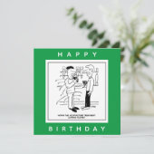 Pub Cartoonの鍼治療トリートメントを持つ男性 カード (スタンド正面)