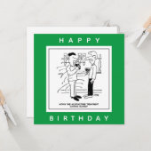 Pub Cartoonの鍼治療トリートメントを持つ男性 カード (正面/裏面インサイチュ)