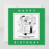 Pub Cartoonの鍼治療トリートメントを持つ男性 カード (正面)