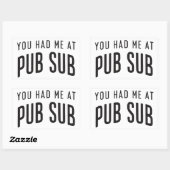 Pub Sub Deli Sub Sandwich Loversで私を食べた 長方形シール (シート)