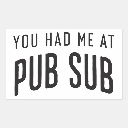 Pub Sub Deli Sub Sandwich Loversで私を食べた 長方形シール (正面)